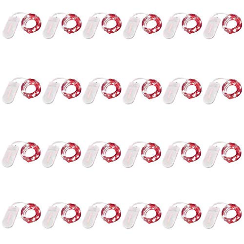 Rynx | Ninite Light Sources 24 Pack Red Battery-Operated Fairy Lights, 6.6Ft, 20 LEDs For DIY Events