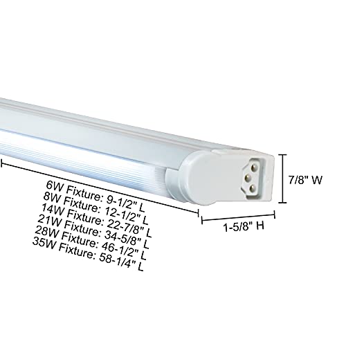 Rynx | Jesco Lighting Sleek Plus 8W T5 Light Fixture, 3500K, White Finish, Adjustable, 12.5