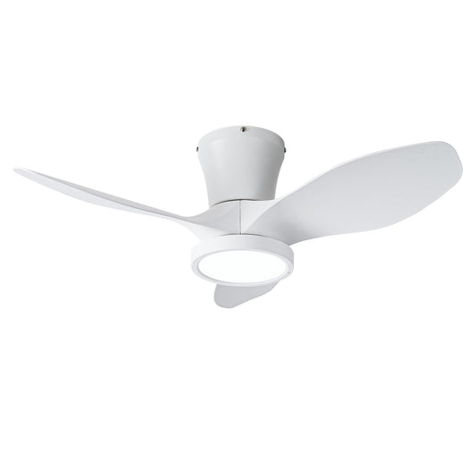 Rynx | Ocioc Quiet Ceiling Fan with LED Light DC Motor 32 Inches Large Air Volume Remote Control White
