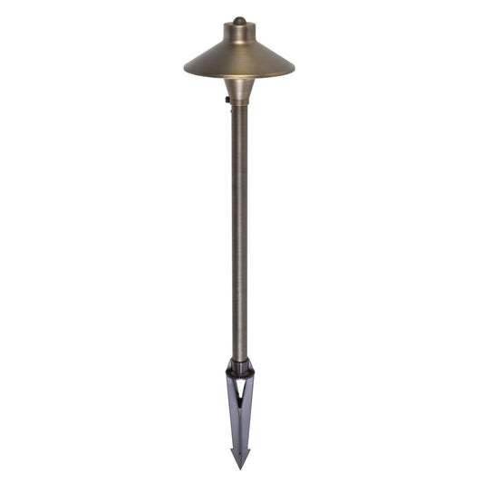 Rynx | Elegant Elitco P801 Antique Brass Landscape Spotlights With Stake, 20W G4 Halogen, 7"