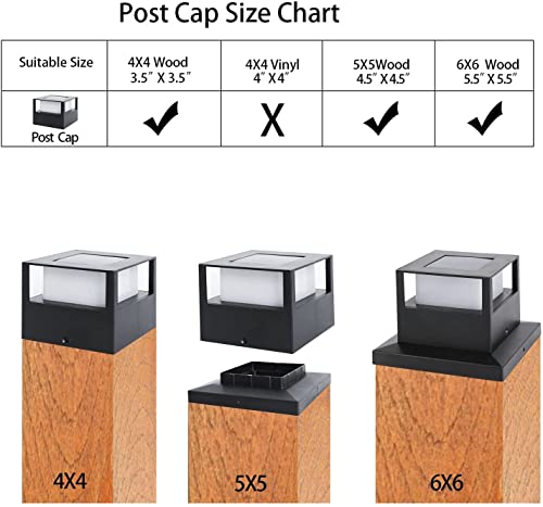 Rynx | Viewsun Solar Post Cap Light 12 Pack - Waterproof Decorative LED Lights For 4X4, 5X5, 6X