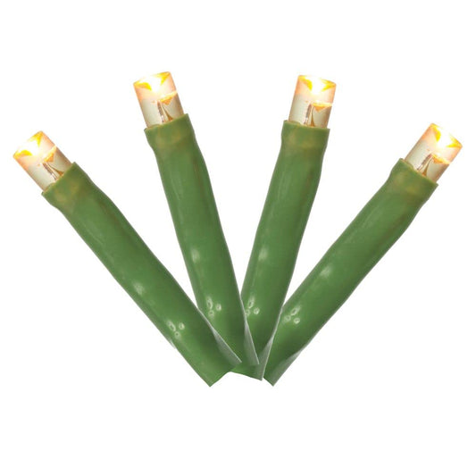 Rynx | Vickerman 144 Yellow Led Cluster Light Set, 24' Christmas Light Set, Green Wire