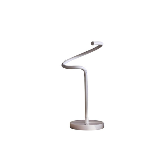 Rynx | Ore International 19-inch LED matte white curved linear S-curve spiral tube LED table lamp