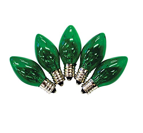 Rynx | Holiday Bright Lights Bu25C7X3-Tgra Christmas C7 Light Bulbs, Green, 1"
