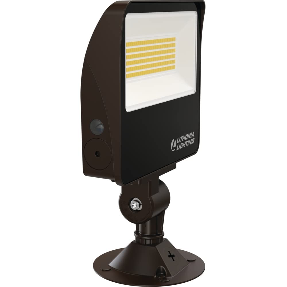 Rynx | Lithonia Lighting Outdoor LED Floodlight, Adjustable Lumen Output, 3000K/4000K/5000K Changeable Color Temperature, Knuckle or Yoke Mounting, Bronze (Esxf2 Alo Sww2 Ky Ddb M2)