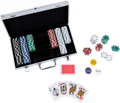 Rynx | 300-piece Poker Set with Aluminum Carry Case & Professional Weight Chips & Poker Dice