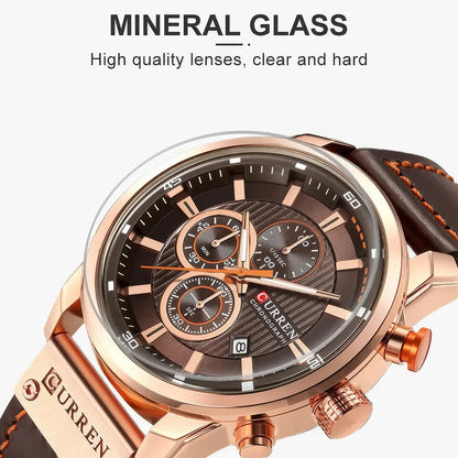 Rynx | Men's leather sports chronograph watch
