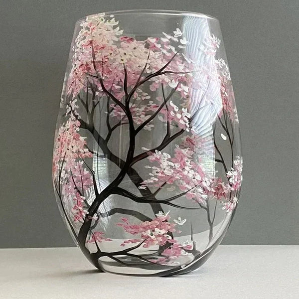 TreeArt handbemalte Weingläser mit saisonalem Baum-Motiv