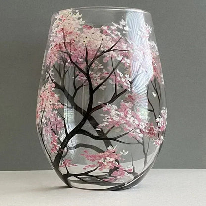 RYNX | Four Seasons Tree Wine Glasses - Hand Painted Art