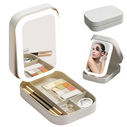 Rynx | Portable Makeup Organizer — Compact LED Mirror with Adjustable Lighting