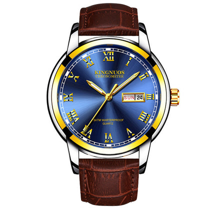 Rynx | Transnational Hot Double Calendar Steel Belt Watch Business Non-mechanical