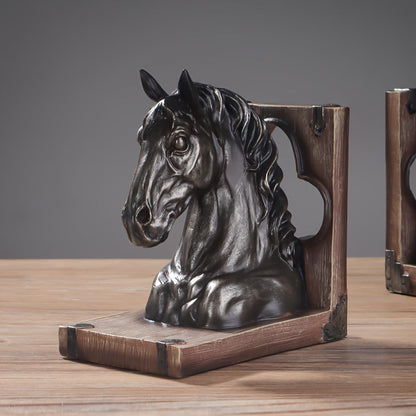 Rynx | HorseHead - Wooden Head Bookends for Modern Decoration