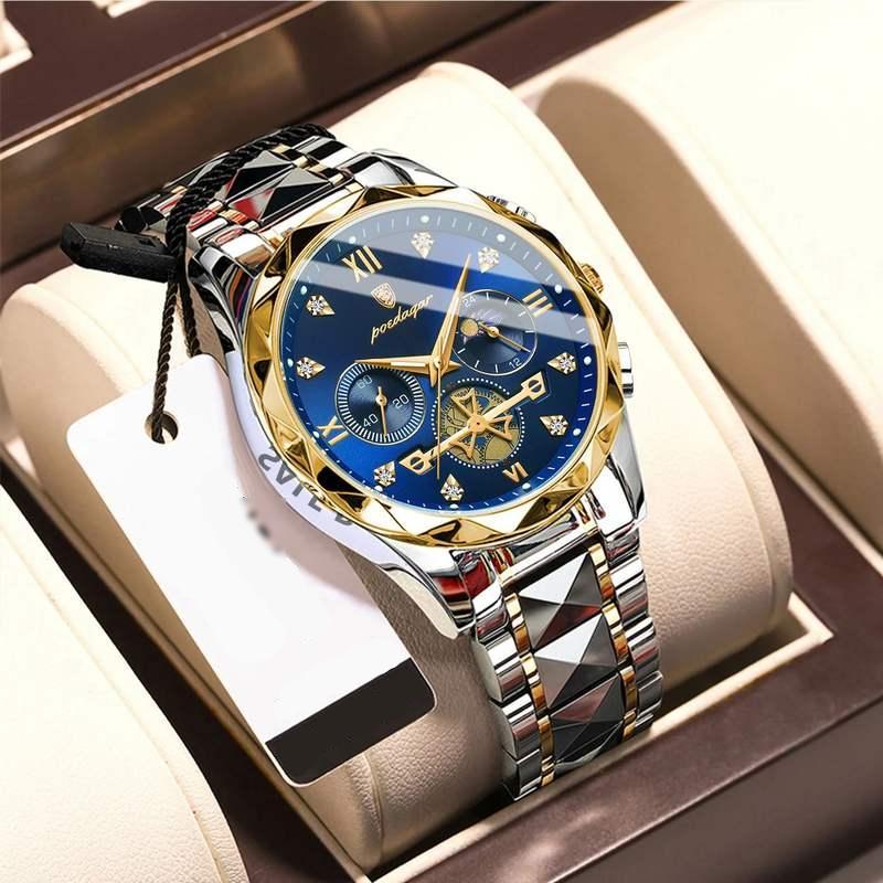Rynx | Luxurious waterproof men's chronograph with stainless steel bracelet