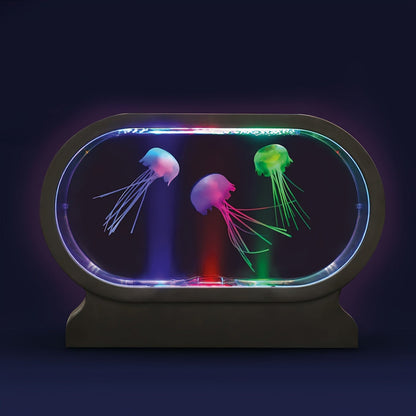 Rynx | LumiJelly - LED Jellyfish Table Lamp, 3-Color Simulated Aquarium Night Light, Battery-Powered, Decorative Light