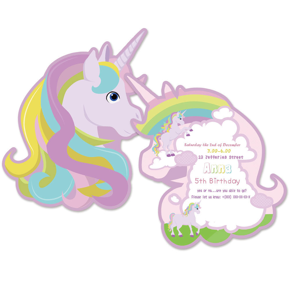 Rynx | Rainbow Unicorn Invitation Card Set