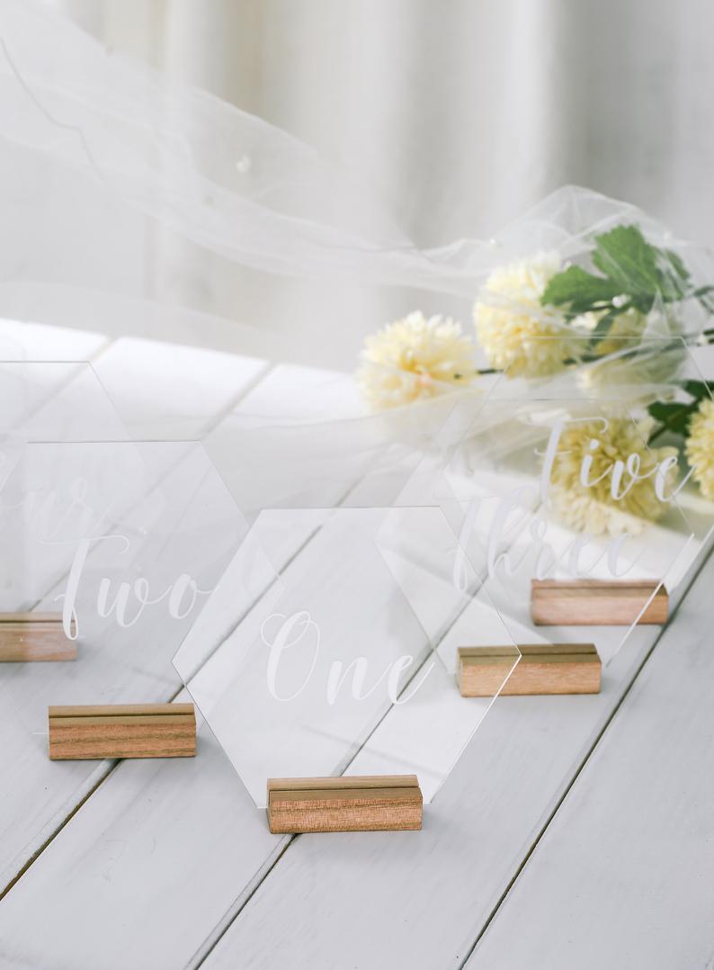 Rynx | Wedding table numbers with holders