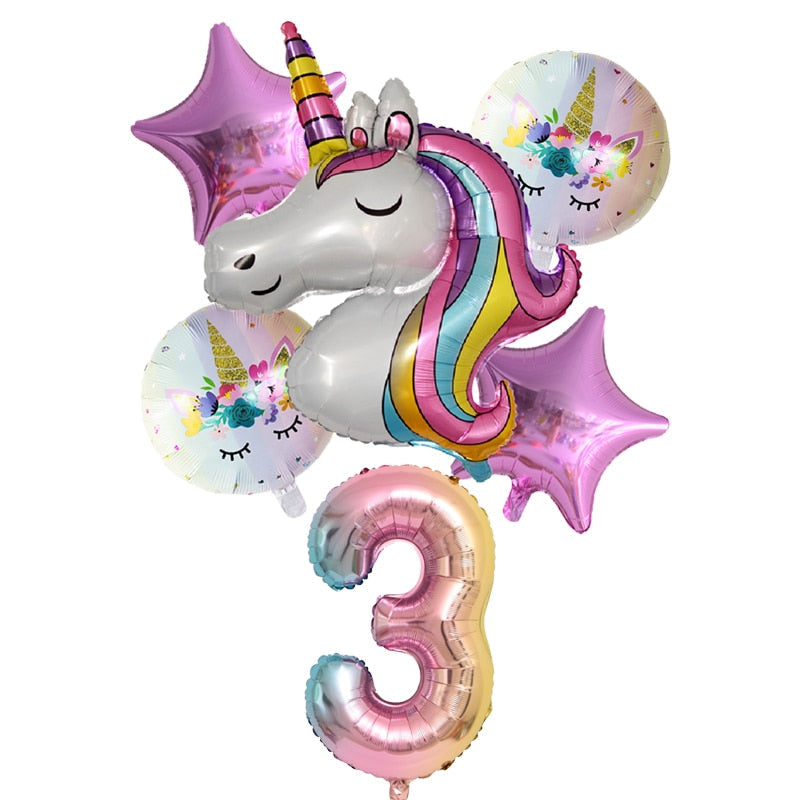 Rynx | Rainbow Unicorn Balloons 6 pcs/Set