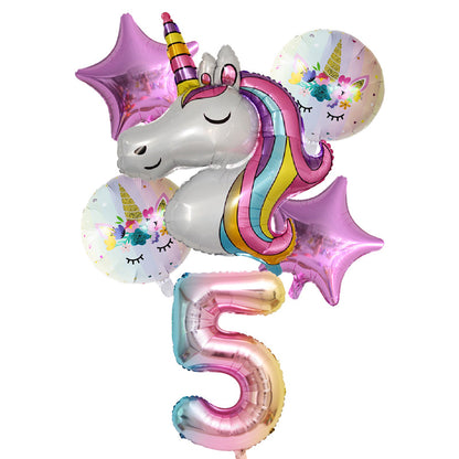 Rynx | Rainbow Unicorn Balloons 6 pcs/Set