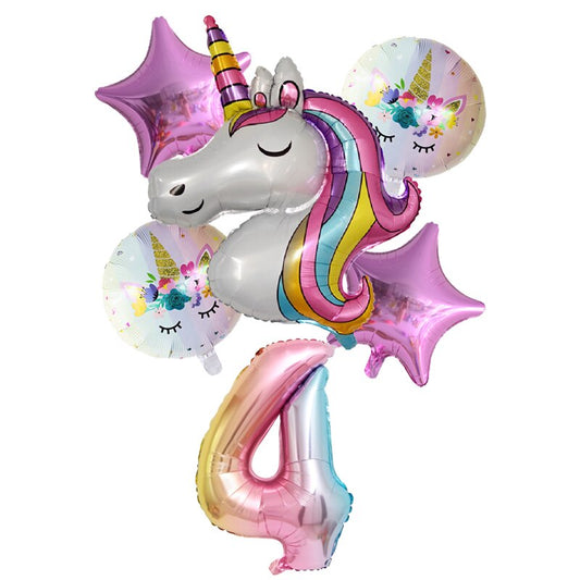 Rynx | Rainbow Unicorn Balloons 6 pcs/Set