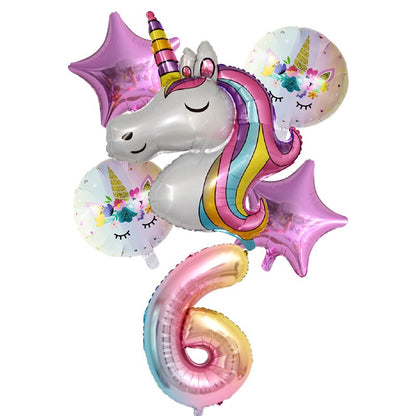 Rynx | Rainbow Unicorn Balloons 6 pcs/Set