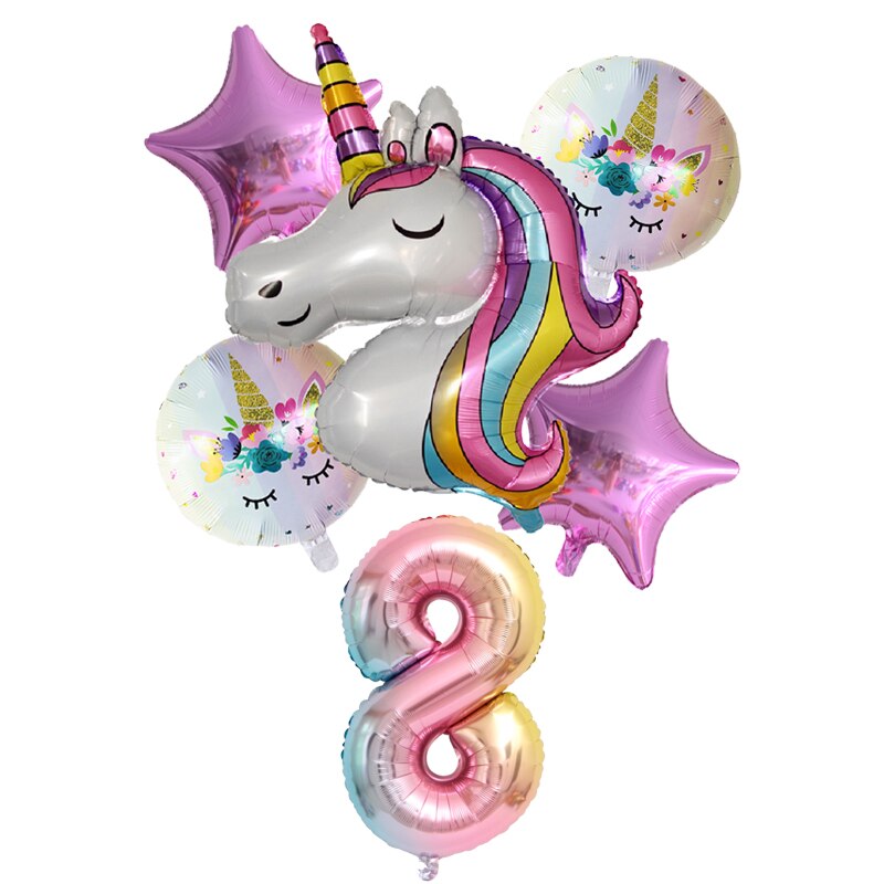 Rynx | Rainbow Unicorn Balloons 6 pcs/Set