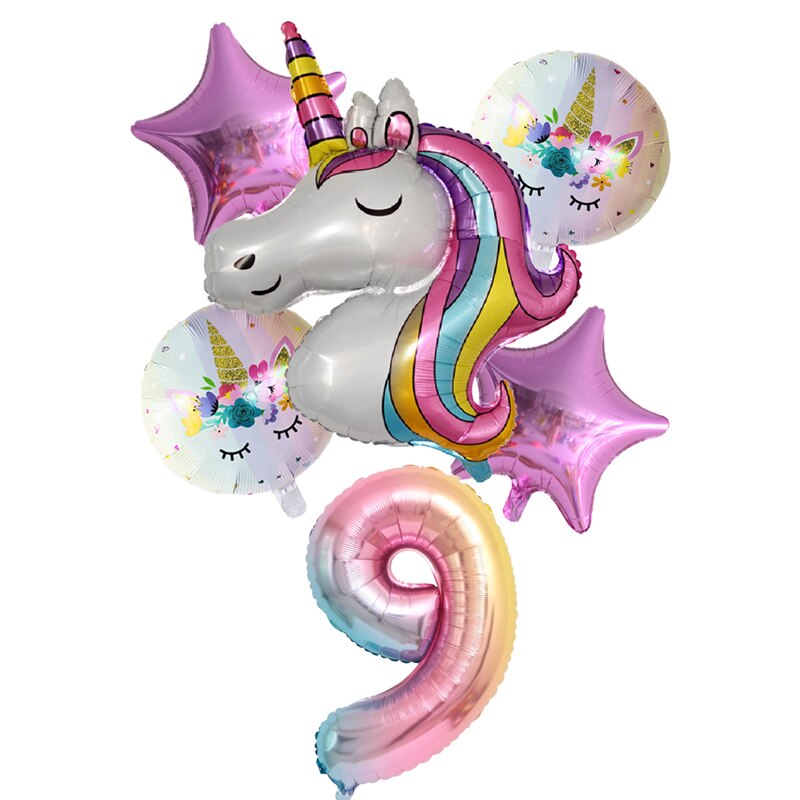 Rynx | Rainbow Unicorn Balloons 6 pcs/Set
