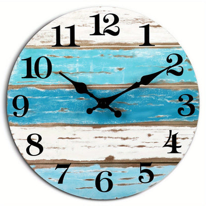 Rynx | Nautical Wall Clock - Silent Round Clock, Blue Theme for Outdoor and Indoor