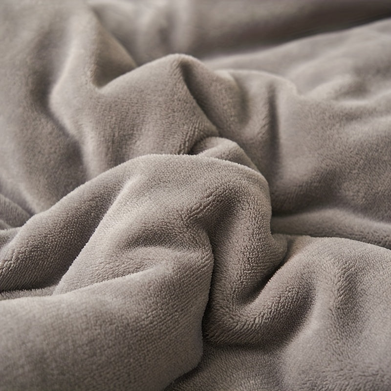 Rynx | Light Grey Double Layer Milk Fleece Blanket - Warm and Soft Casual Blanket for All Seasons