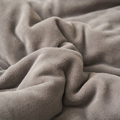 Rynx | Light Grey Double Layer Milk Fleece Blanket - Warm and Soft Casual Blanket for All Seasons