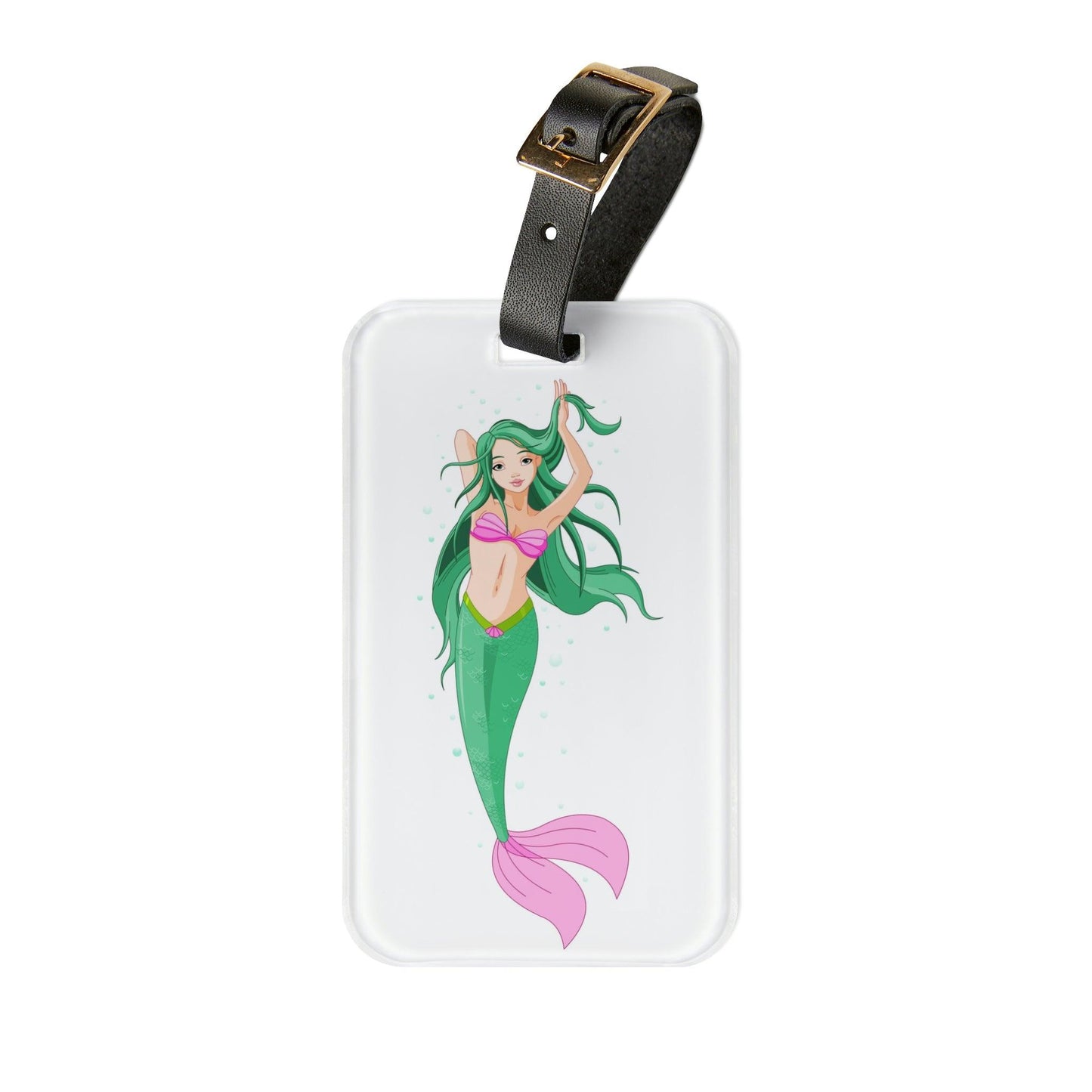 Rynx | Chic mermaid-inspired luggage tag with adjustable leather strap