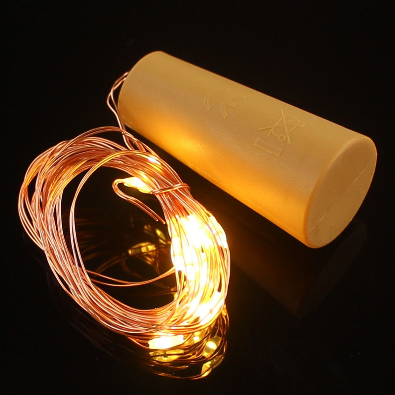Rynx | 20 LED copper wire light sources with bottle stopper
