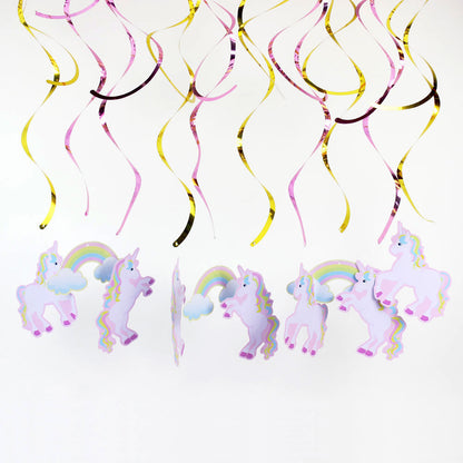 Rynx | Rainbow Unicorn Design Party Ceiling Spirals 6 pcs Set