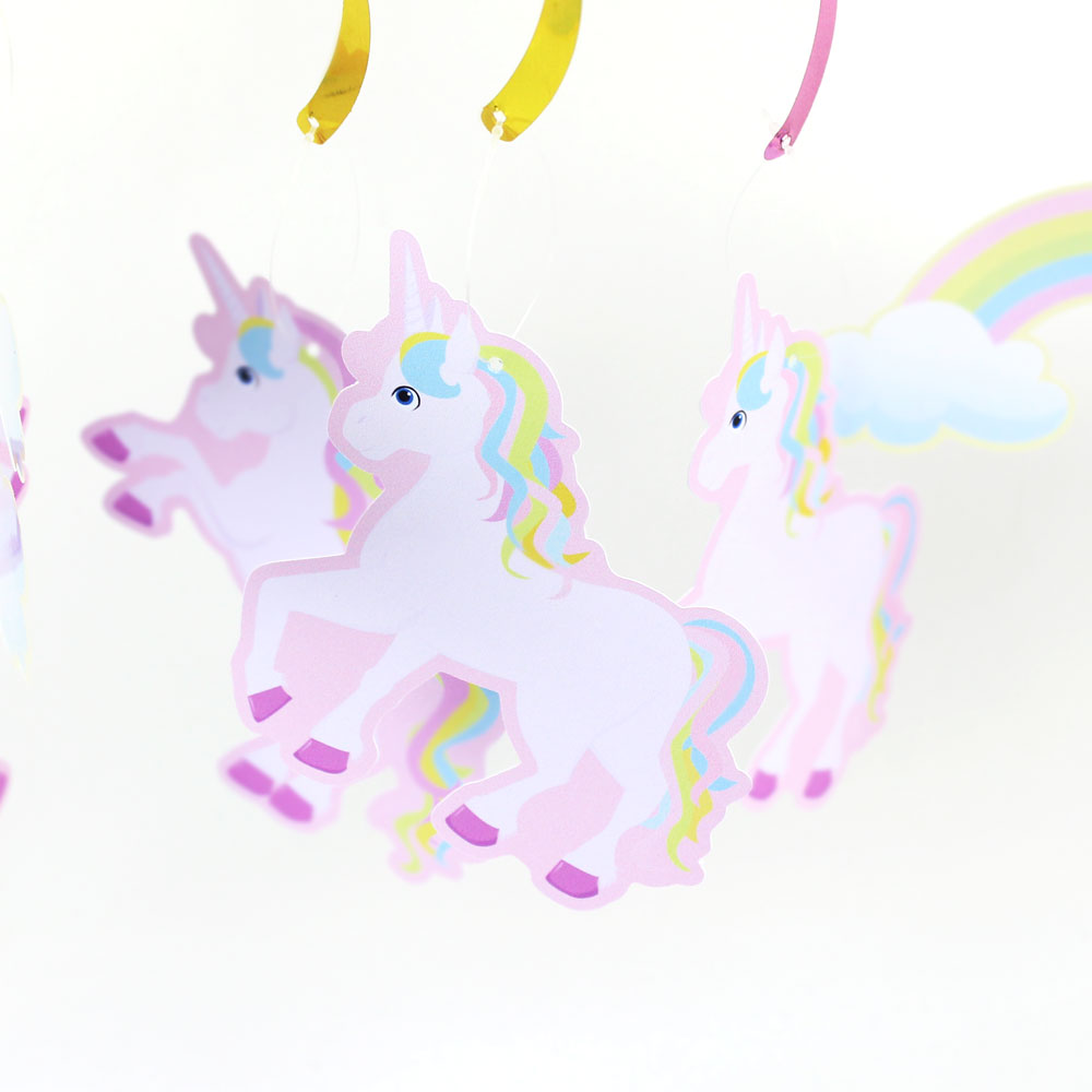 Rynx | Rainbow Unicorn Design Party Ceiling Spirals 6 pcs Set