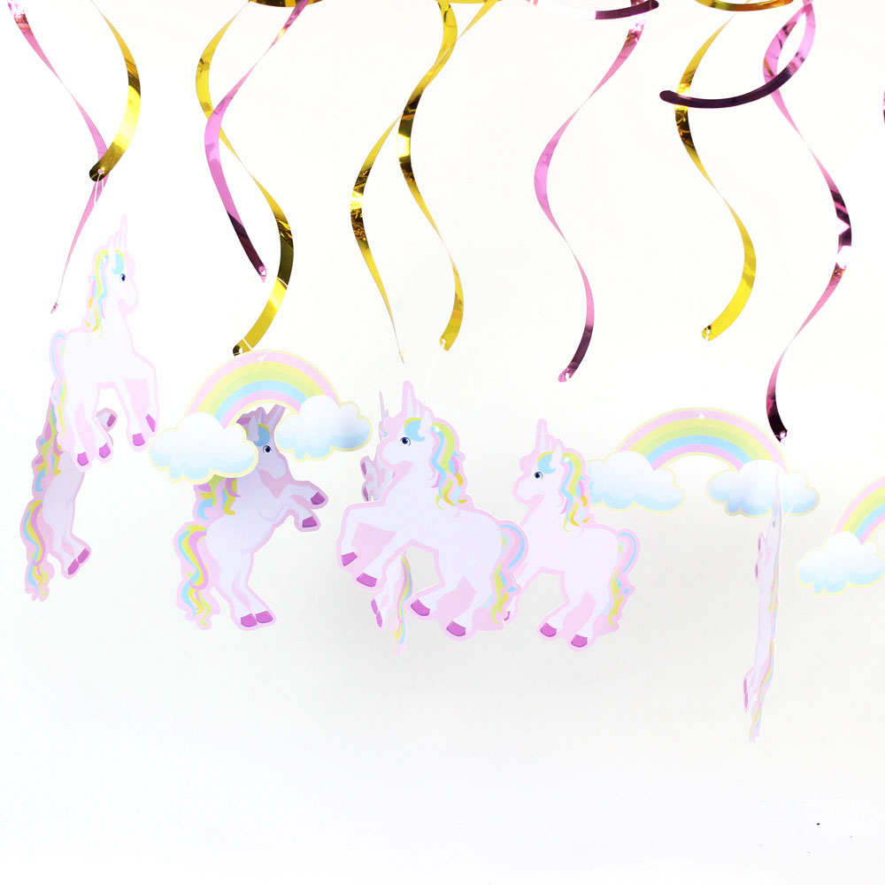 Rynx | Rainbow Unicorn Design Party Ceiling Spirals 6 pcs Set