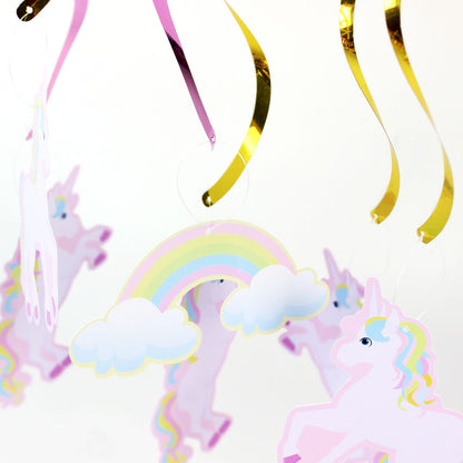 Rynx | Rainbow Unicorn Design Party Ceiling Spirals 6 pcs Set