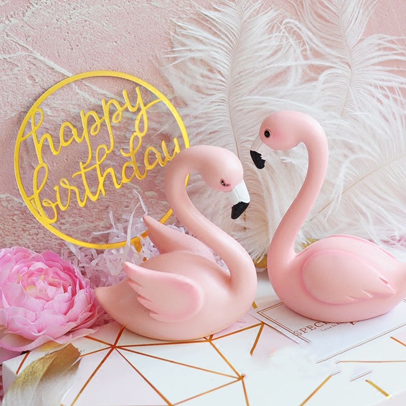 Rynx | Romantic Pink Flamingo Cake Decoration