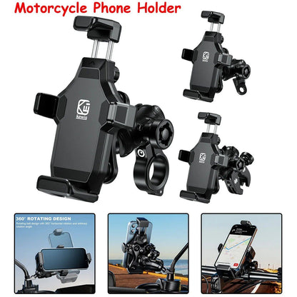 Rynx | 360° Rotation Shockproof Bicycle & Motorcycle Phone Holder for 4.7-7.2 Inch Devices