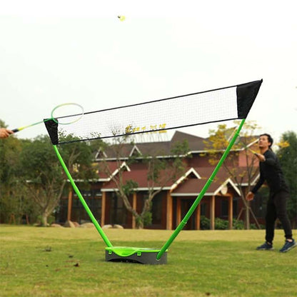 Rynx | Portable Badminton Net Set with Storage Base, Folding Volleyball Badminton Net with 2 Badminton Rackets 2 Shuttlecocks 10x5 ft Net, Easy Setup