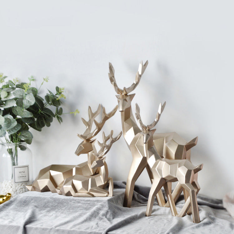 Rynx Scandinavian Reindeer Sculptures Set of 2
