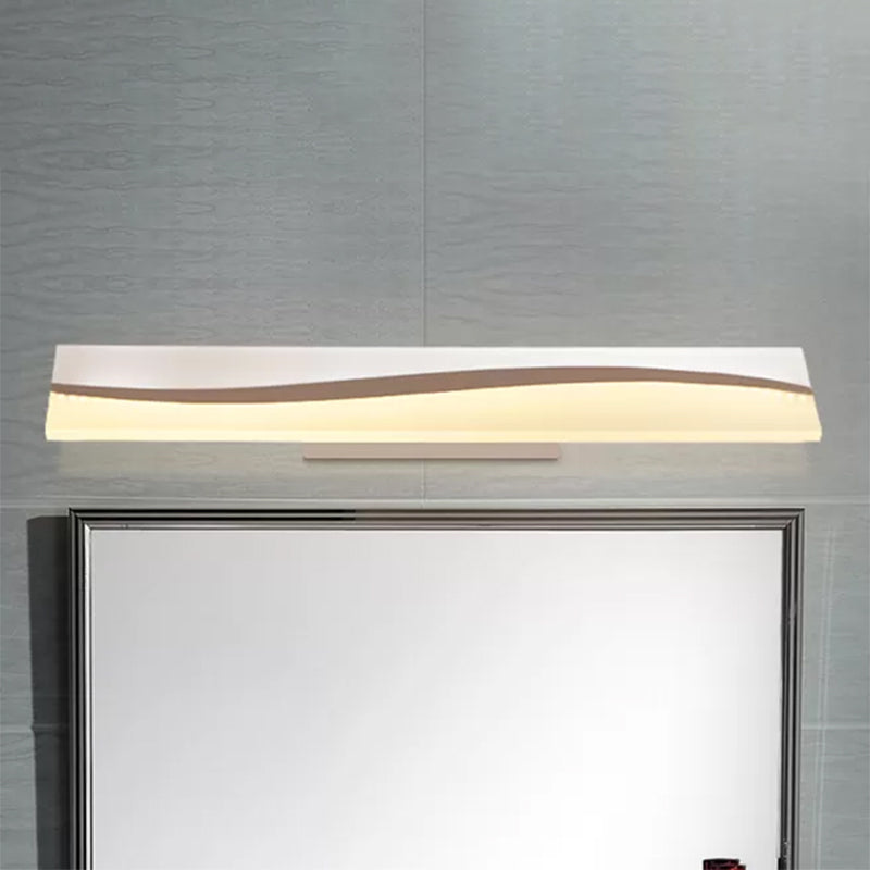 Rynx | Acrylic Rectangular Makeup Mirror Lamp Simple 16"/19.5"/23" Width LED Bathroom Light over Mirror in Warm/White, Water and Fog Resistant