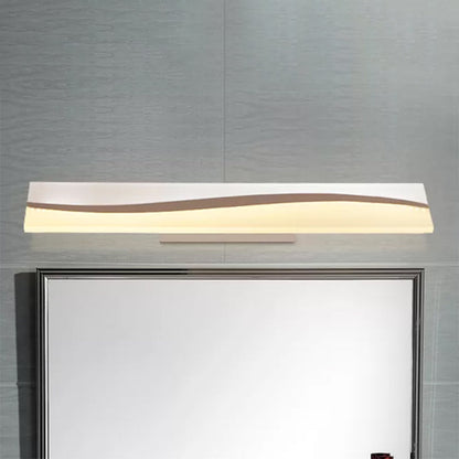 Rynx | Acrylic Rectangular Makeup Mirror Lamp Simple 16"/19.5"/23" Width LED Bathroom Light over Mirror in Warm/White, Water and Fog Resistant