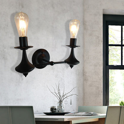Rynx | Metal Exposed Bulb Wall Lighting Industrial 1/2 Light Dining Room Wall Lamp Fixture