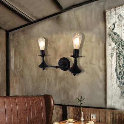 Rynx | Metal Exposed Bulb Wall Lighting Industrial 1/2 Light Dining Room Wall Lamp Fixture