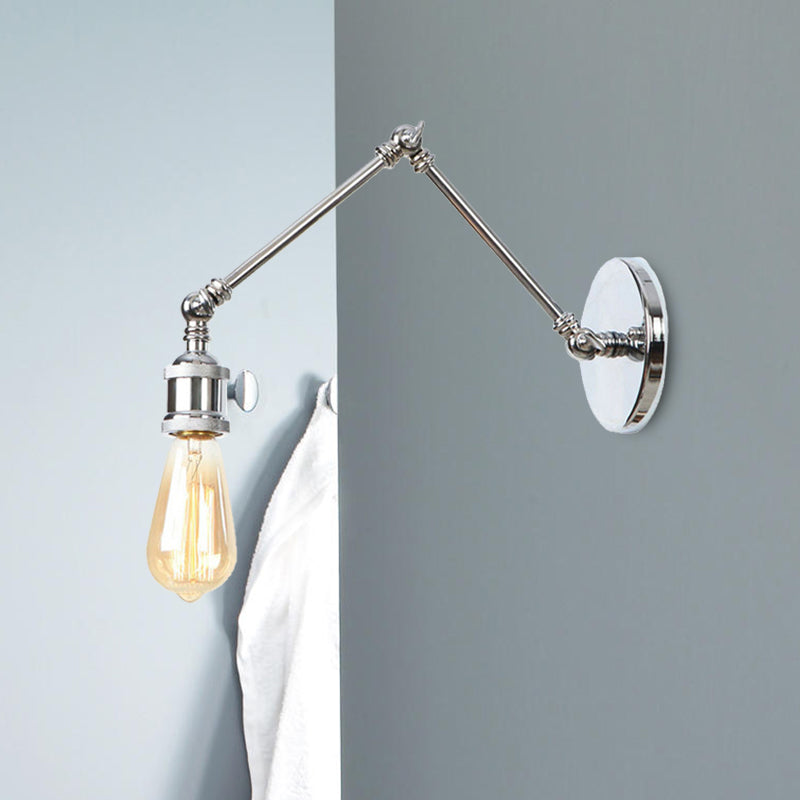 Rynx | 1 Light Swing Arm Wall Lamp Light Industrial Black/Brass Metal Wall Light Fixture for Bathroom