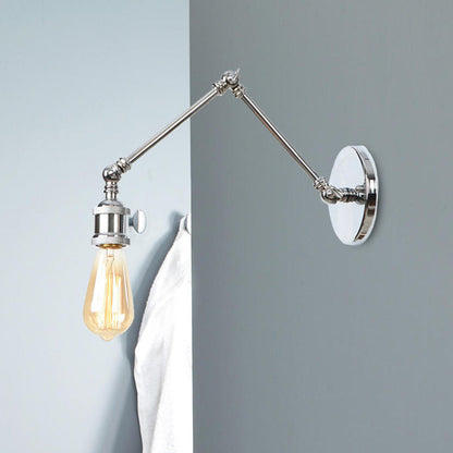 Rynx | 1 Light Swing Arm Wall Lamp Light Industrial Black/Brass Metal Wall Light Fixture for Bathroom