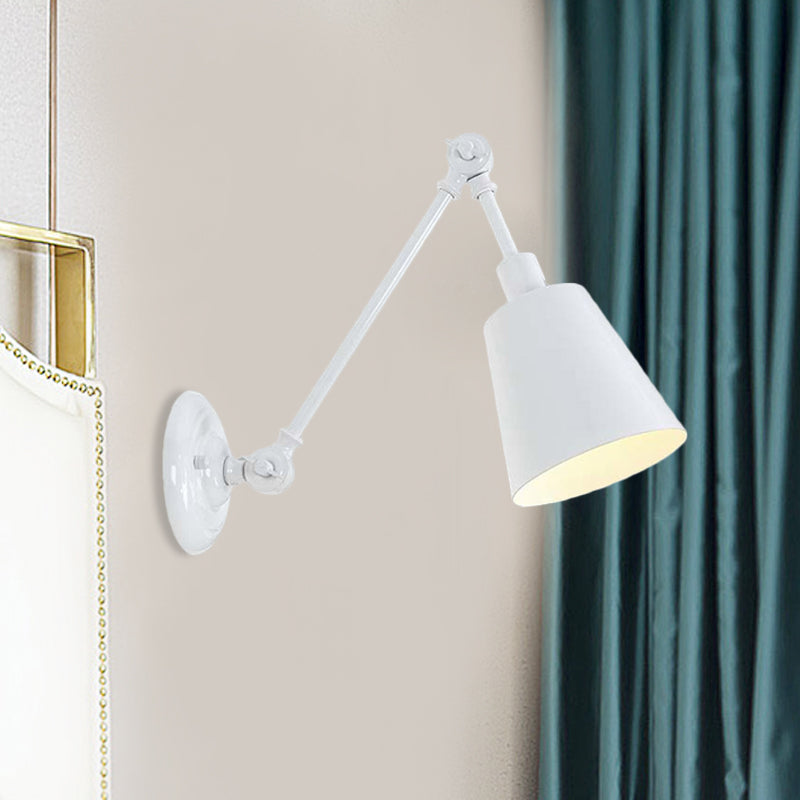Rynx | 1 Light Metal Wall Lamp Contemporary Black/Rust Colored Tailored Bedroom Wall Lamp Sconces with Adjustable Arm