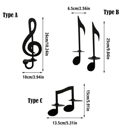 Rynx | Black Music Notes Wall Lamp