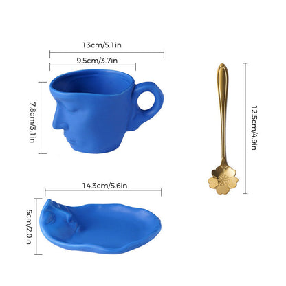 Rynx | Metal touching face, creative ceramic kiss coffee mug