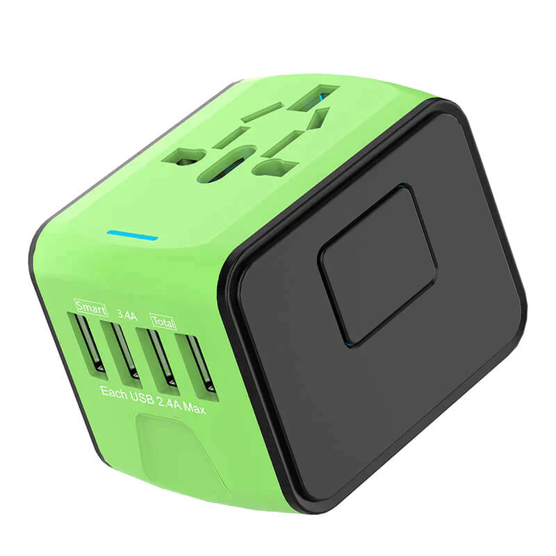 RYNX | Universal 100V-220V Smart Travel Adapter Voltage Converter. Green