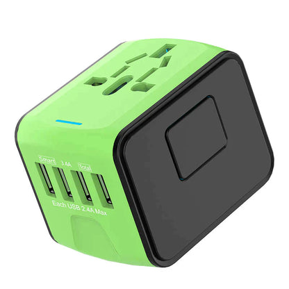 RYNX | Universal 100V-220V Smart Travel Adapter Voltage Converter. Green